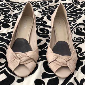 Aldo kitten heel nude shoes